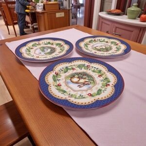 Le Jardin Suzanne Nicoll Andrea Sadek 8.25” Plates Goose Rabbit Pig CTG Core 3ct